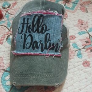 Gray Cap with Denim Patch